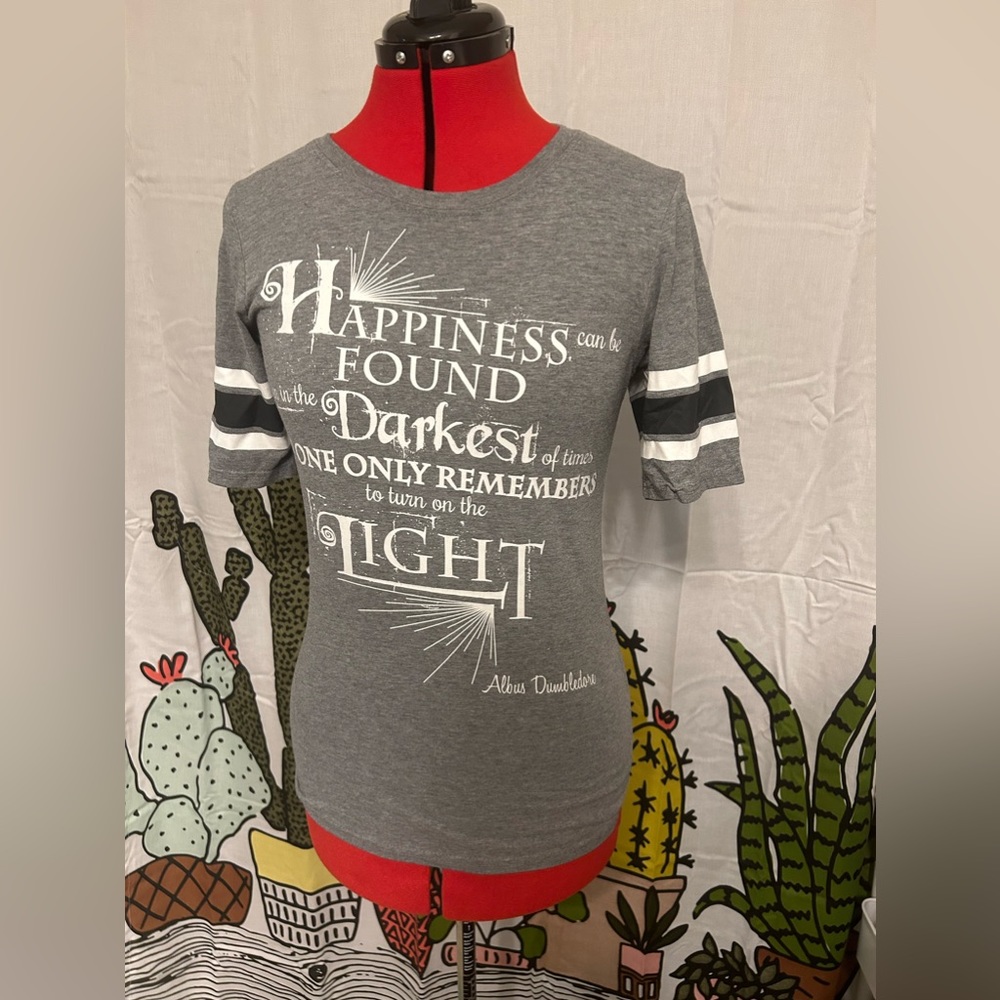 Harry Potter Graphic Slogan Graphic Grey Tee Shirt woman’s Size Large